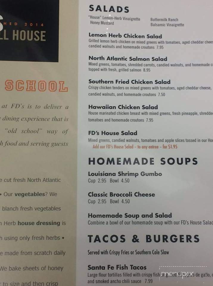 FD's Grillhouse - Springfield, MO menu_pic