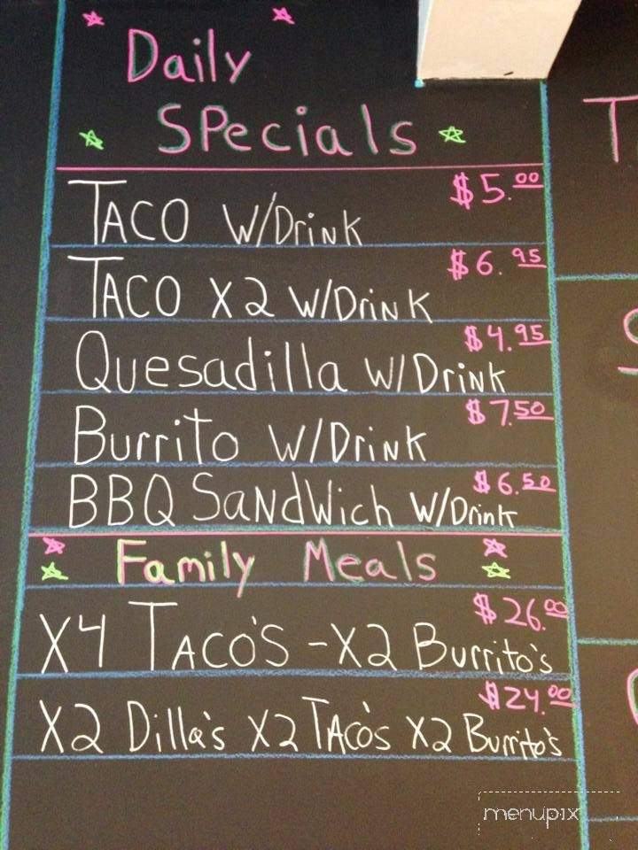 Fiesta Mexi-Que Kitchen - St Augustine, FL menu_pic