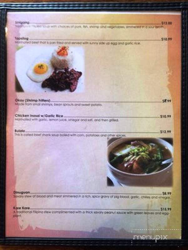 Filipino Cuisine - Jacksonville, FL menu_pic