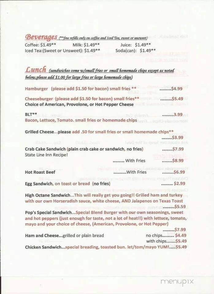 Filling Station - Cumberland, MD menu_pic