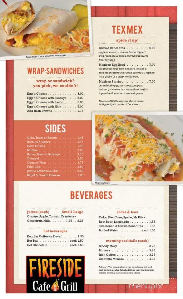 Fireside Grill and Cafe - Brunswick, GA menu_pic