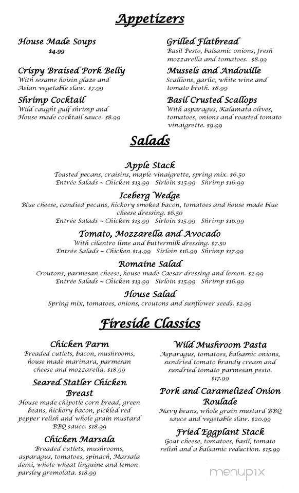 Fireside Manor Restaurant - Dunkirk, NY menu_pic