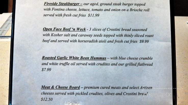 Fireside Manor Restaurant - Dunkirk, NY menu_pic