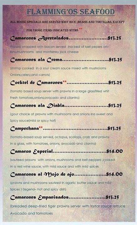 Flamming'Os Restaurant Bar & Grill - Yakima, WA menu_pic
