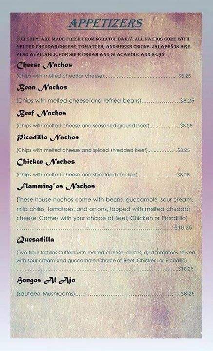 Flamming'Os Restaurant Bar & Grill - Yakima, WA menu_pic