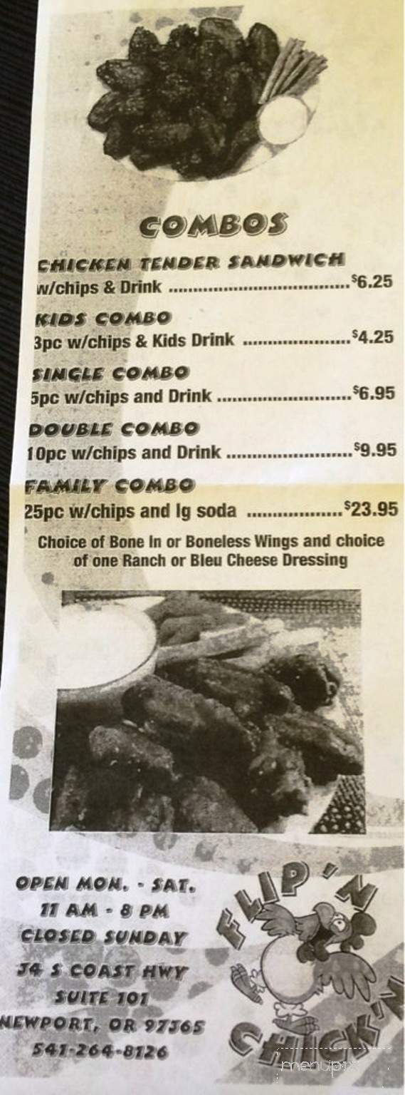 Flip'n Chick'n - Newport, OR menu_pic