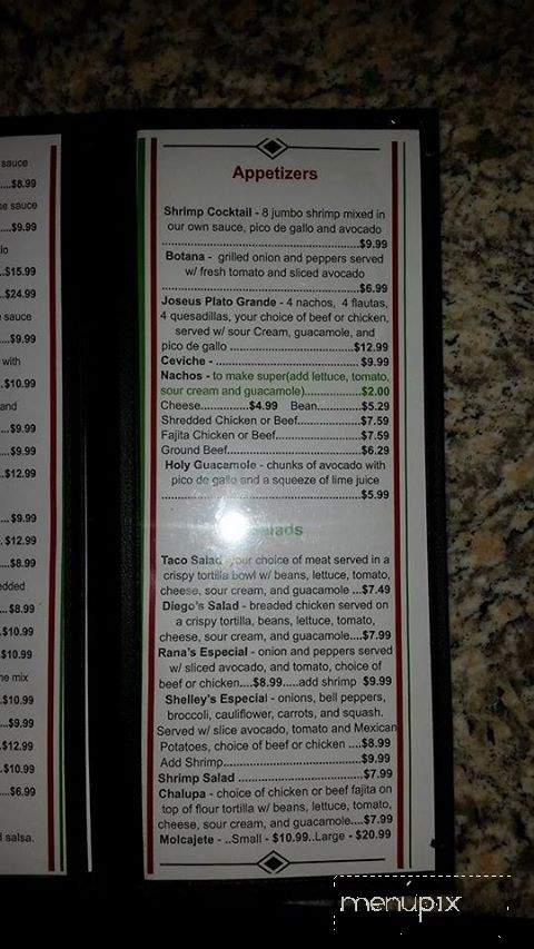 Flores Mexican Restaurant - Marlow, OK menu_pic