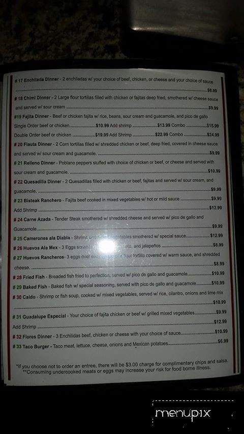 Flores Mexican Restaurant - Marlow, OK menu_pic