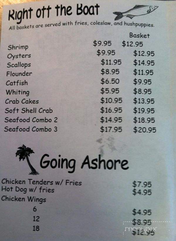 Flower's Seafood - Edisto Island, SC menu_pic