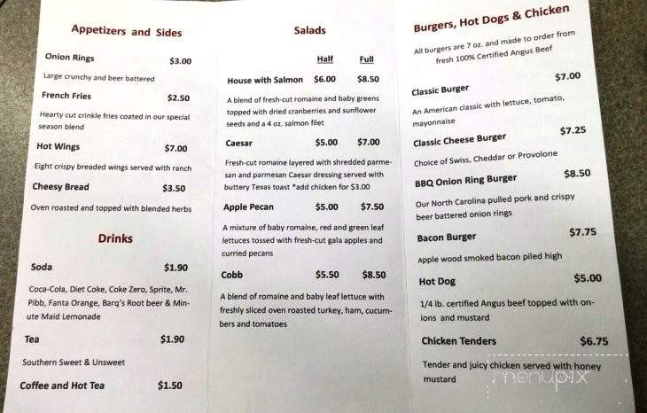 Fox's Ordinary - Toano, VA menu_pic
