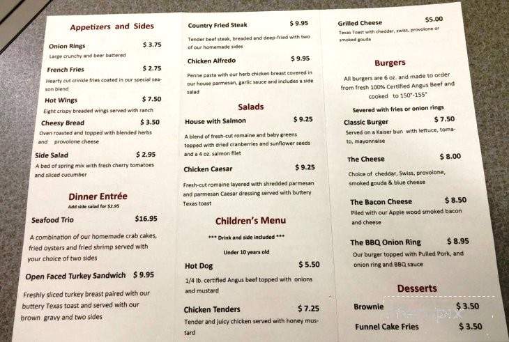 Fox's Ordinary - Toano, VA menu_pic