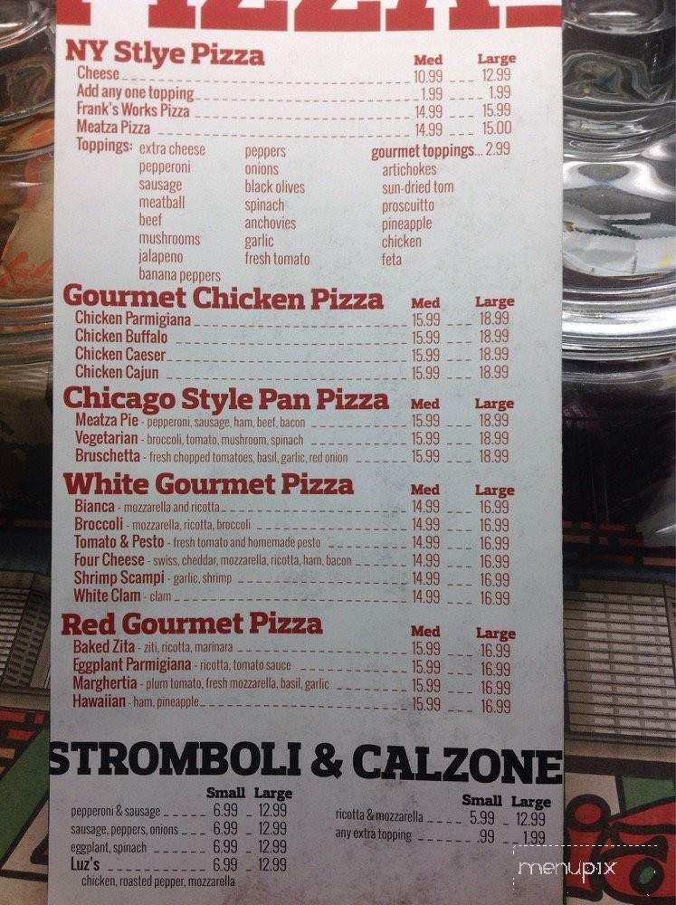Frank and Co. Pizza Cafe - Simpsonville, SC menu_pic