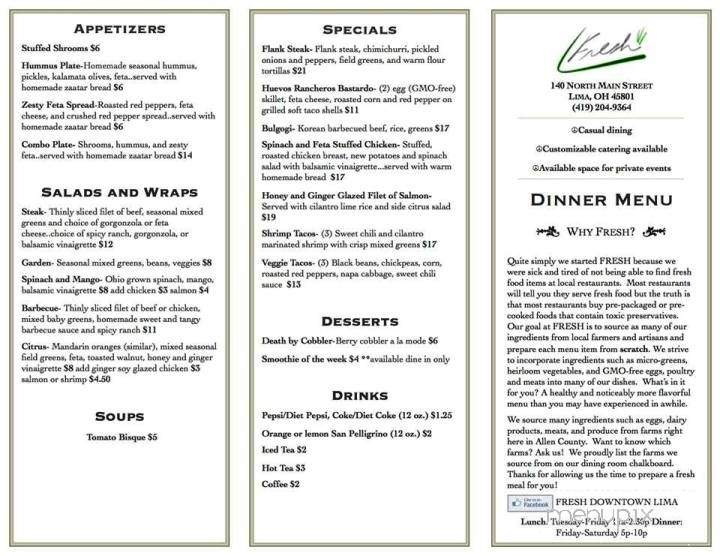 Fresh - Lima, OH menu_pic