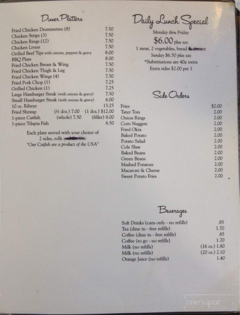 Friendly G's - Georgiana, AL menu_pic