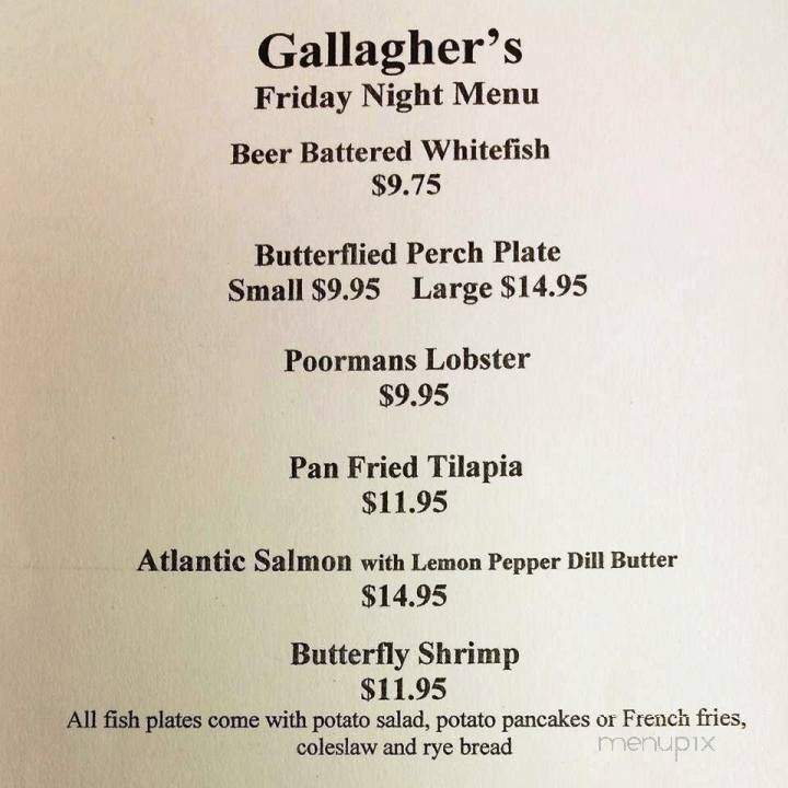 Gallagher's - Ripon, WI menu_pic