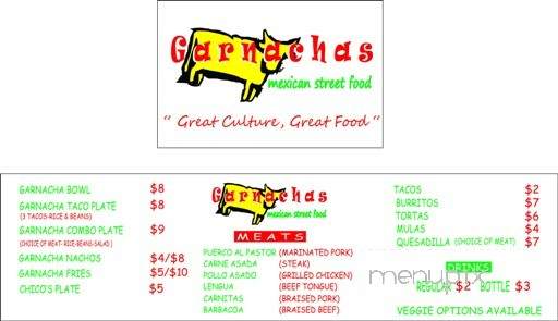 Garnachas Mexican Street Food - Las Vegas, NV menu_pic