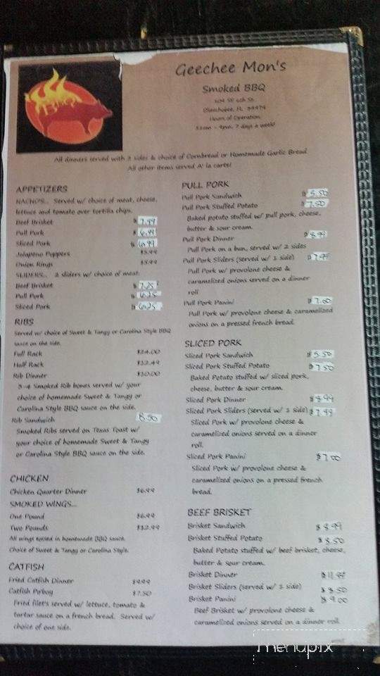 Geecheemon's Smoke BBQ - Okeechobee, FL menu_pic
