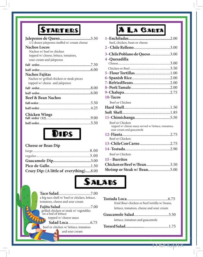 Gemelos - Wiggins, MS menu_pic