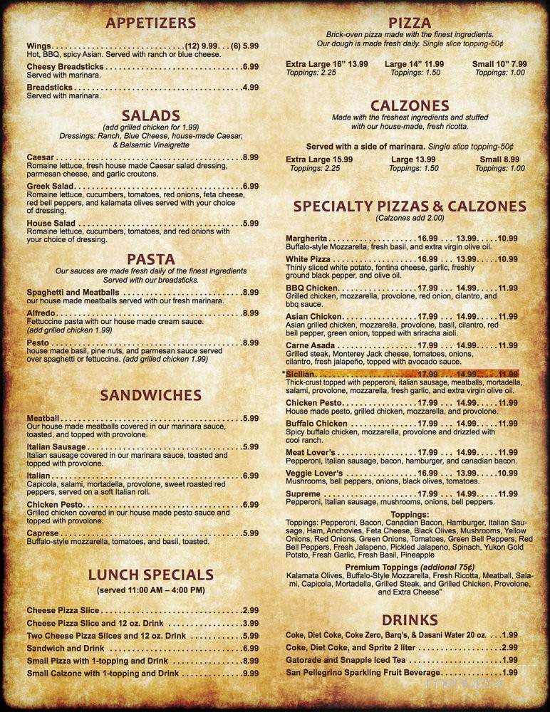 Gionata Pizzeria - Houston, TX menu_pic