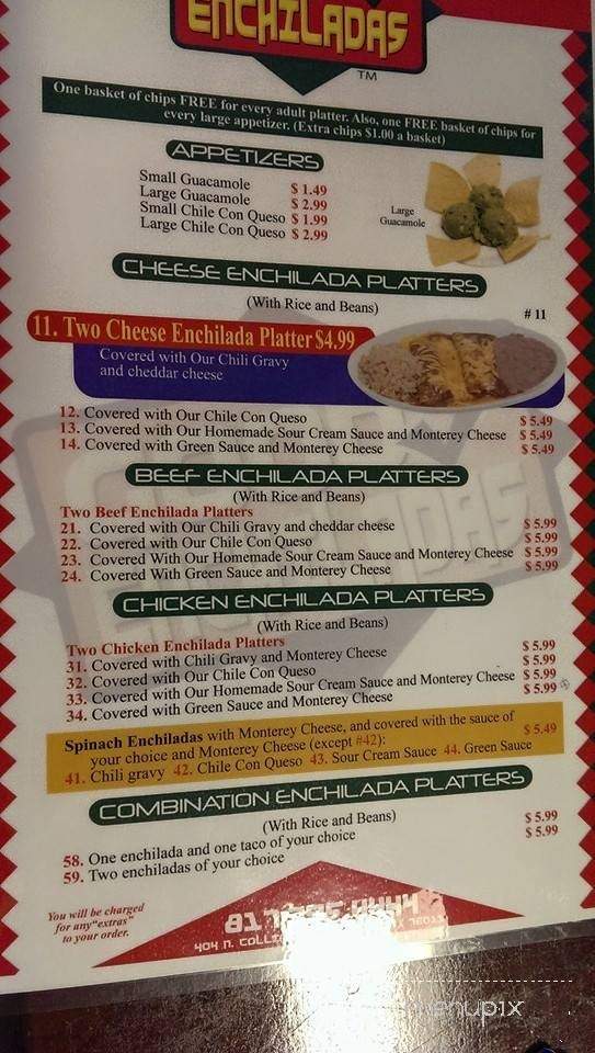 Good Enchiladas - Arlington, TX menu_pic