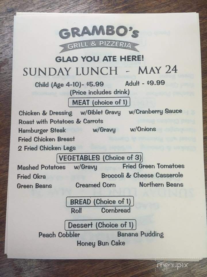 Grambo's Grill & Pizzeria - Booneville, MS menu_pic