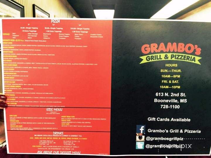 Grambo's Grill & Pizzeria - Booneville, MS menu_pic