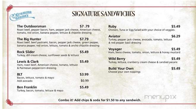 Gramma Ginna's - Grand Forks, ND menu_pic