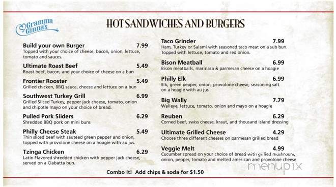 Gramma Ginna's - Grand Forks, ND menu_pic