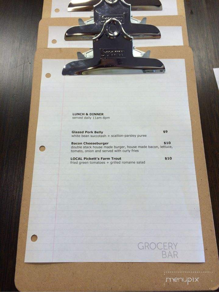 Grocery Bar - Chattanooga, TN menu_pic