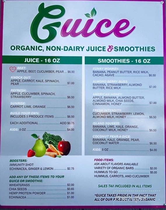 Guice - Spokane, WA menu_pic