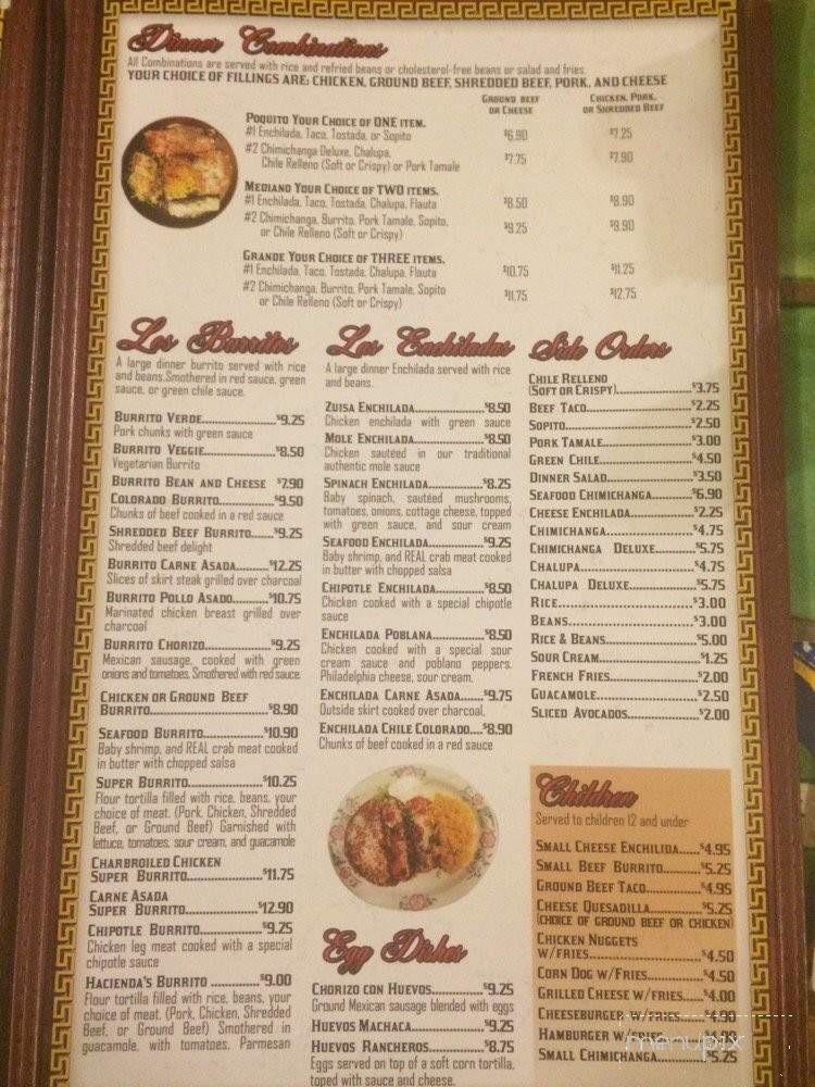 Hacienda - Clovis, CA menu_pic