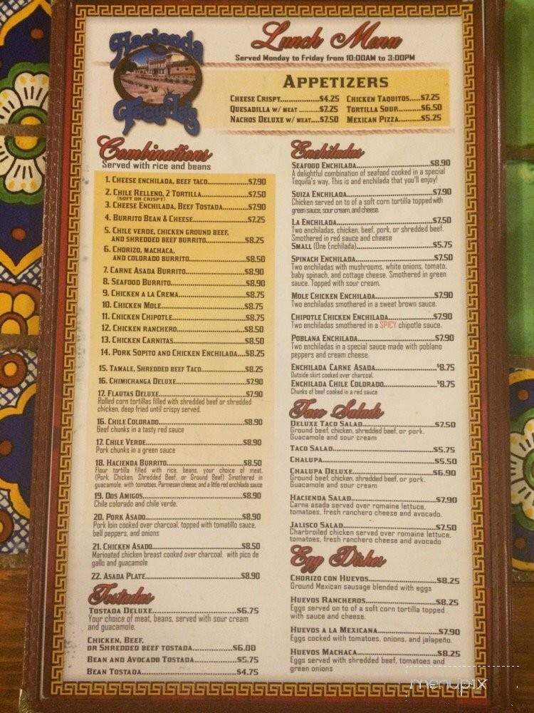 Hacienda - Clovis, CA menu_pic