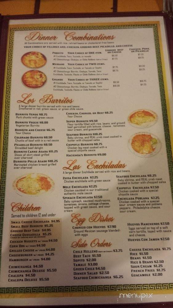 Hacienda - Clovis, CA menu_pic