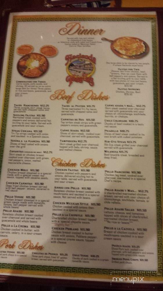Hacienda - Clovis, CA menu_pic