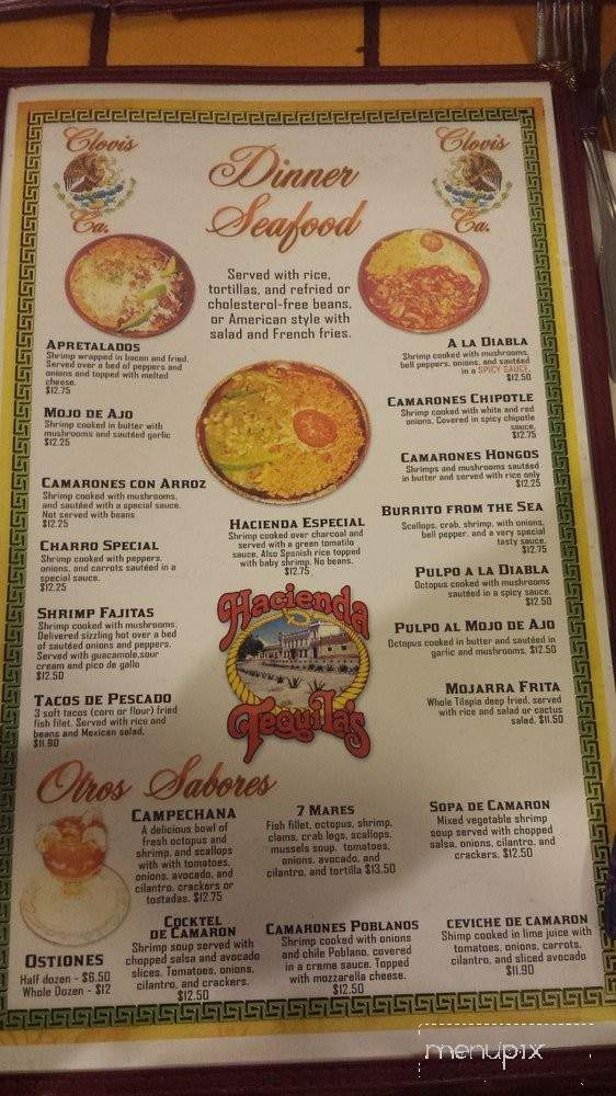 Hacienda - Clovis, CA menu_pic