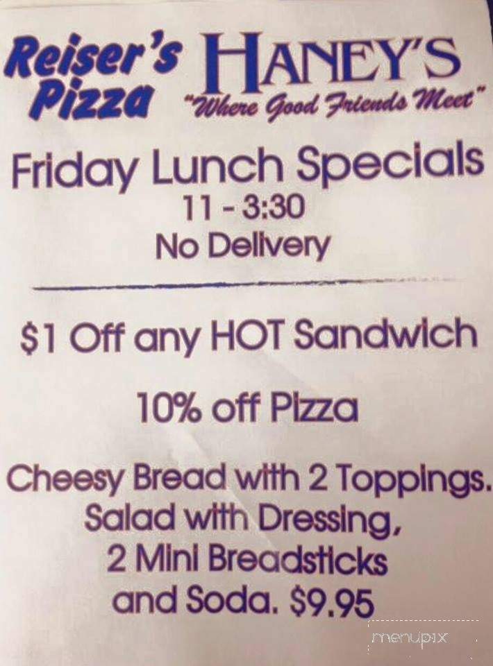 Haney's Bar - Terre Haute, IN menu_pic