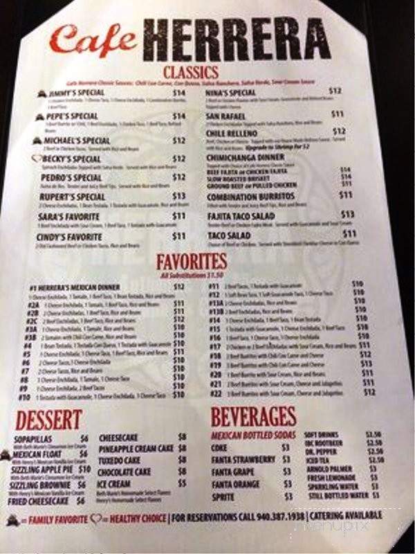 Herrera - Denton, TX menu_pic