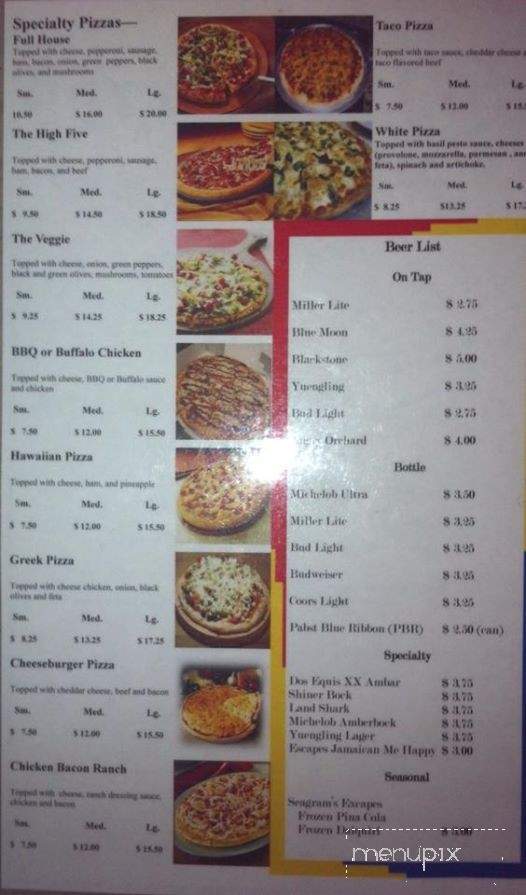 High 5's Pub & Grille - Fairview, TN menu_pic