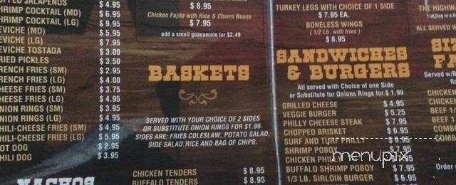 Highway 48 Bar&Grill - Brownsville, TX menu_pic