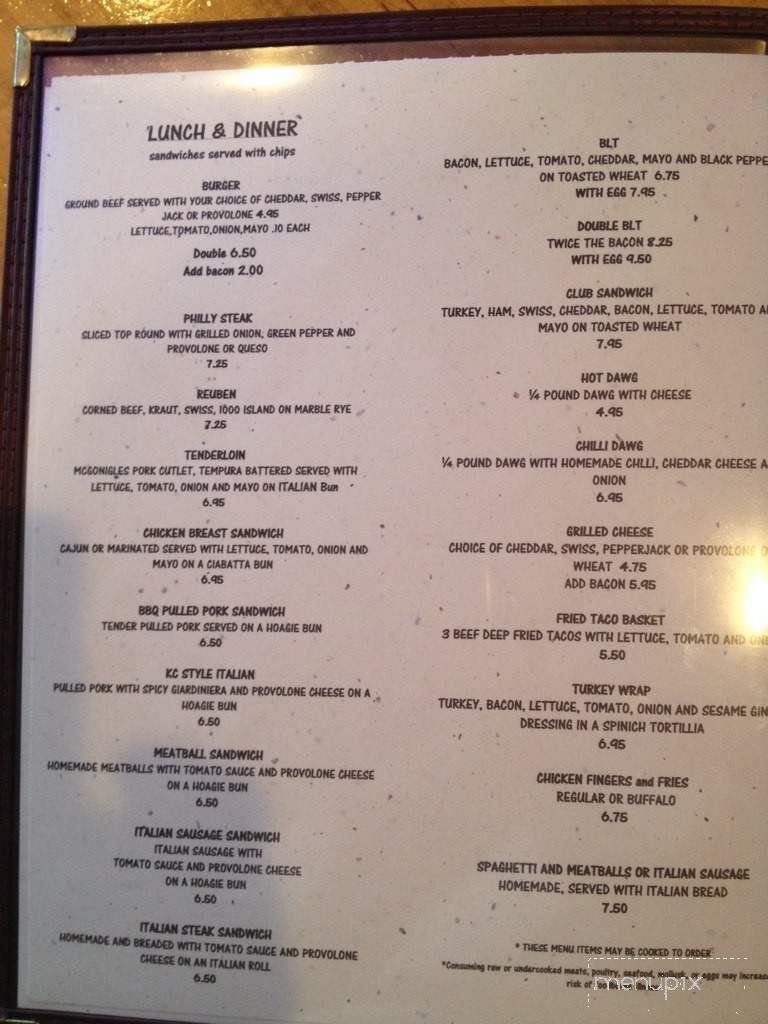 Hobo's Grill & Bar - Kansas City, MO menu_pic