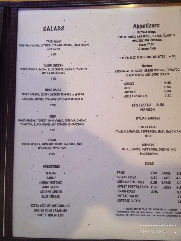 Hobo's Grill & Bar - Kansas City, MO menu_pic