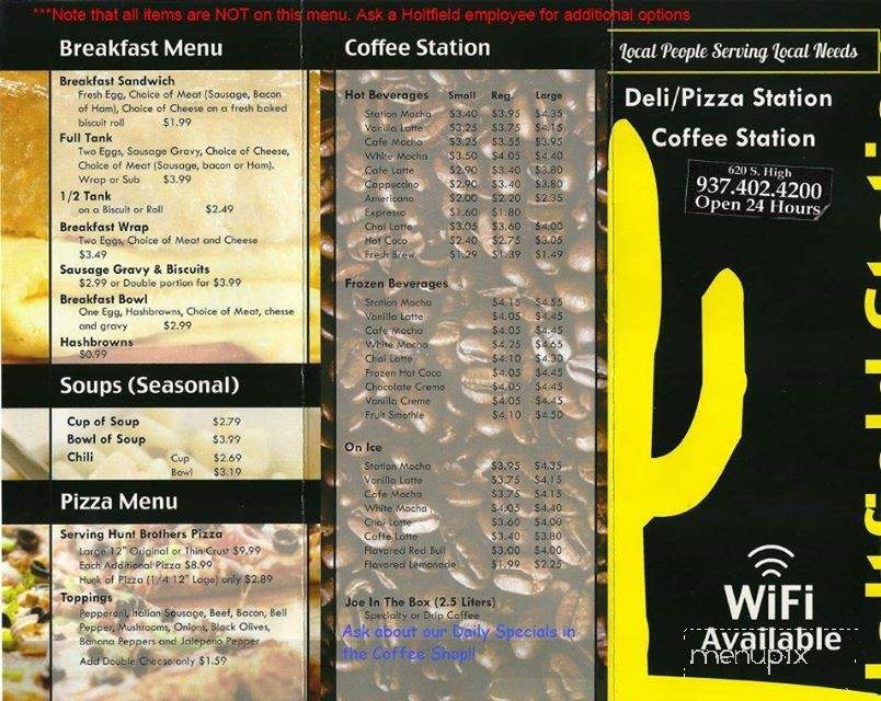 Holtfield Station - Hillsboro, OH menu_pic