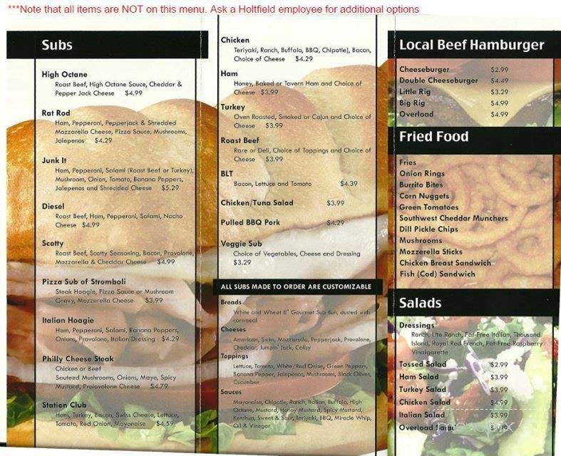 Holtfield Station - Hillsboro, OH menu_pic