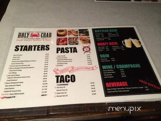 Holy Crab - Los Angeles, CA menu_pic