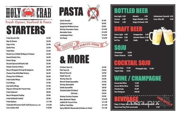 Holy Crab - Los Angeles, CA menu_pic