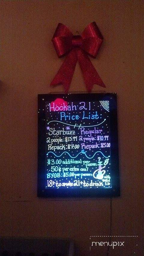 Hookah 21 - Clarksville, TN menu_pic
