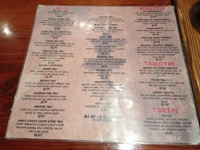Hot House of Tacos - Los Angeles, CA menu_pic