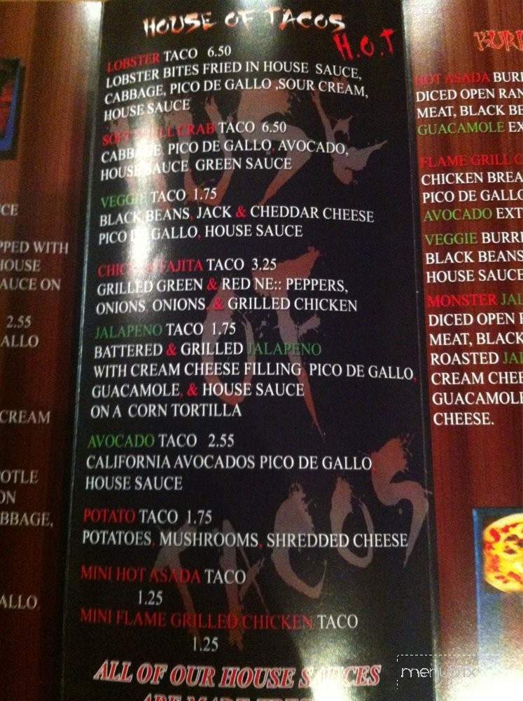 Hot House of Tacos - Los Angeles, CA menu_pic
