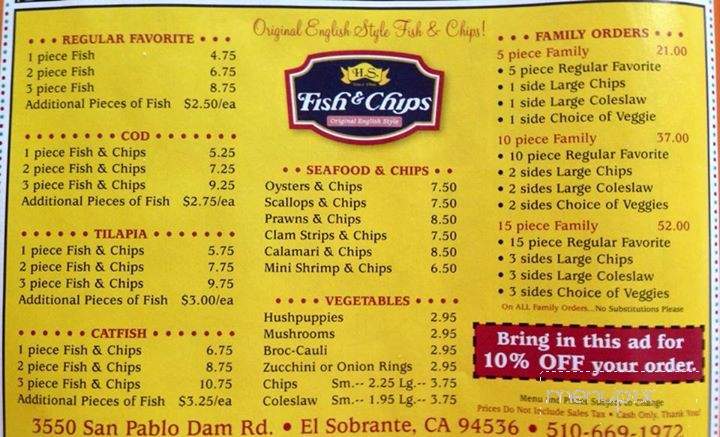 /380270101/Hs-Fish-and-Chips-Menu-El-Sobrante-CA - El Sobrante, CA