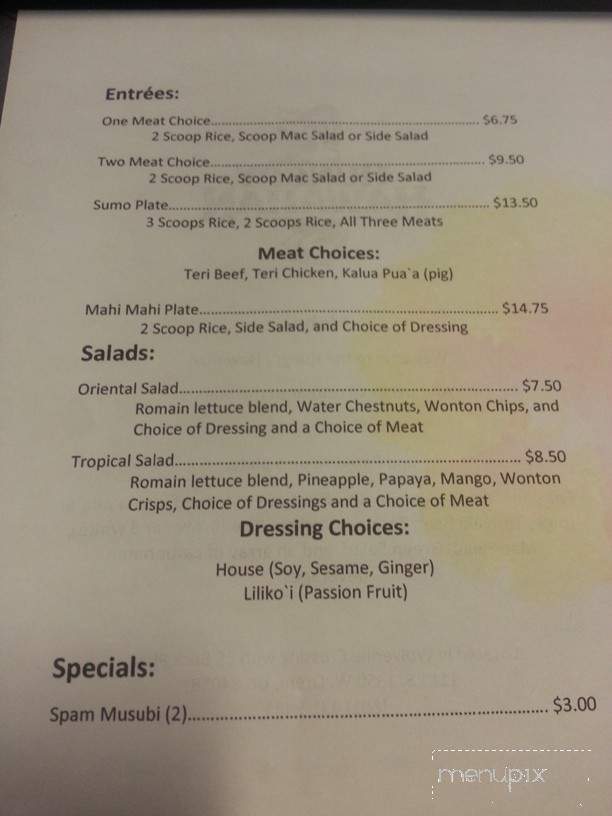 Hungry Hawaiian - Orem, UT menu_pic